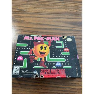 Super Nintendo Ms. PAC-MAN box and manual vintage
